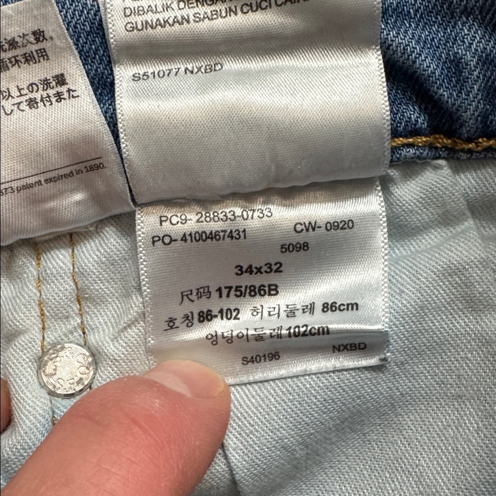 Levi’s 512 Slim Taper Mens Jeans 34 x 32 Light Wash - Picture 10 of 10